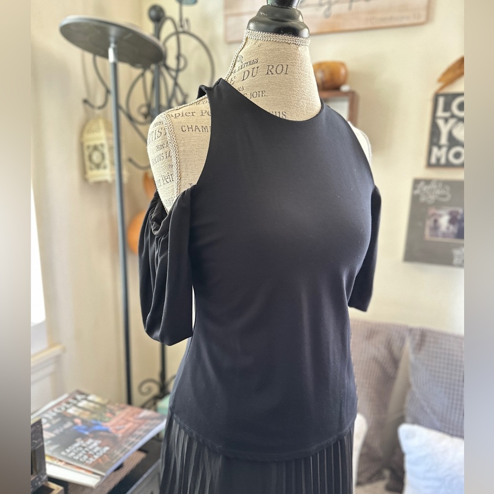 INC International Concepts Blue Cut Out Blouse